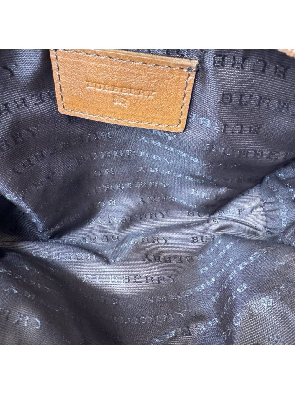 Authentic Burberry House Check & Tan Leather Cosmetic Pouch - Picture 12 of 14